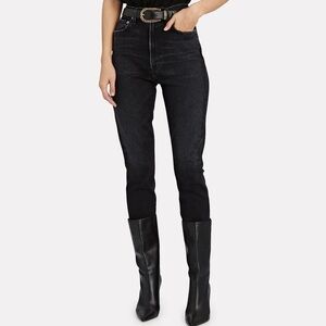 AGOLDE 90'S PINCH WAIST HIGH RISE SKINNY JEANS BLACK SIZE 26‎